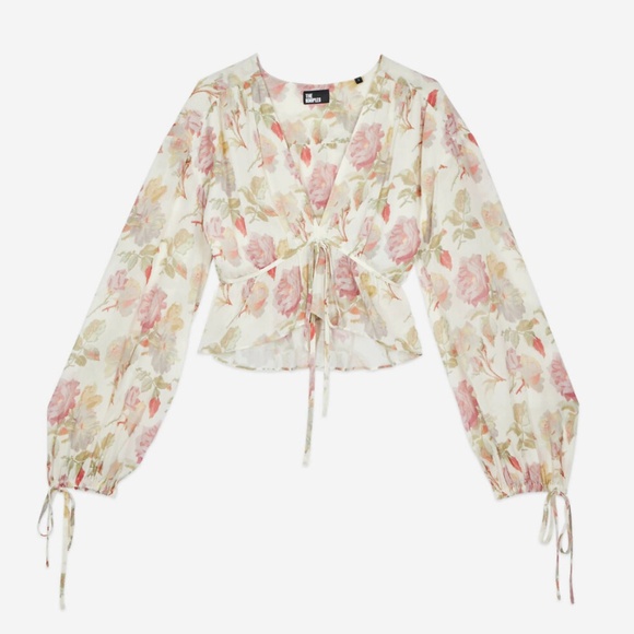 The kooples English rose silk crop blouse - Picture 6 of 9